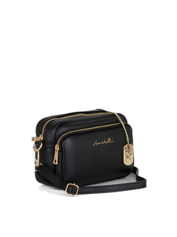 Anna Morellini Leren schoudertas "Tabita" zwart - (B)22 x (H)15 x (D)9 cm