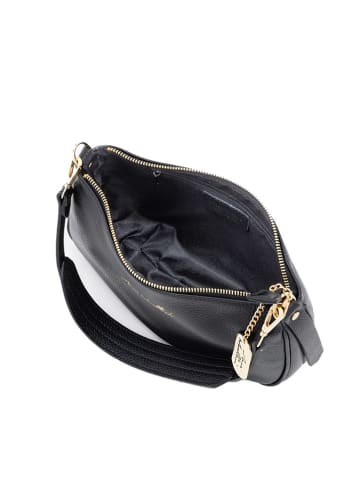 Anna Morellini Leder-Schultertasche "Pupetta" in Schwarz - (B)30 x (H)20 x (T)12 cm