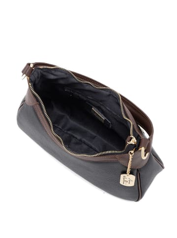 Anna Morellini Leren schoudertas "Sabbatina" zwart - (B)30 x (H)20 x (D)12 cm