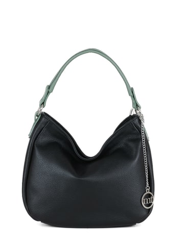 Mia Tomazzi Leder-Schultertasche "Molise" in Schwarz - (B)30 x (H)20 x (T)8 cm
