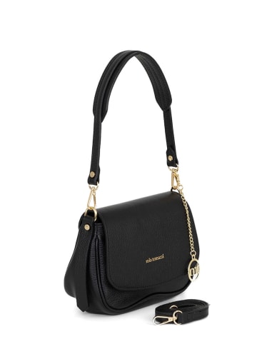 Mia Tomazzi Leren schoudertas "Bambaia" zwart - (B)23 x (H)18 x (D)11 cm