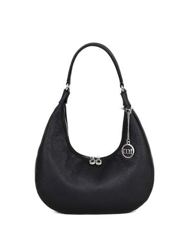 Mia Tomazzi Leder-Schultertasche "Beldiletto" in Schwarz - (B)32 x (H)17 x (T)11 cm