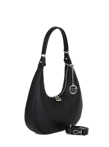 Mia Tomazzi Leren schoudertas "Beldiletto" zwart - (B)32 x (H)17 x (D)11 cm