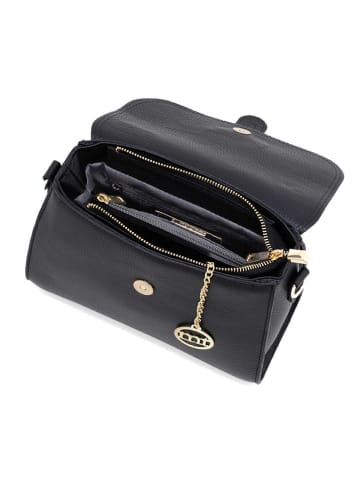 Mia Tomazzi Leren handtas "Diomede" zwart - (B)24 x (H)20 x (D)12 cm