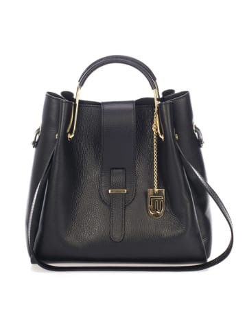 Lucca Baldi Leder-Henkeltasche "Vinci" in Schwarz - (B)33 x (H)28 x (T)13 cm