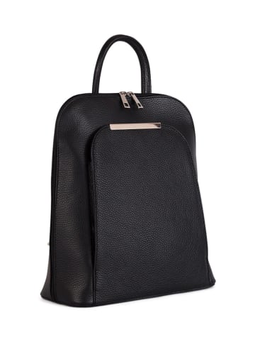 Lucca Baldi Leder-Rucksack "Cervia" in Schwarz - (B)35 x (H)33 x (T)12 cm