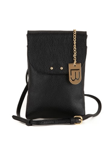 Lucca Baldi Leder-Handytasche "Orvieto" in Schwarz - (B)14 x (H)21 x (T)1 cm