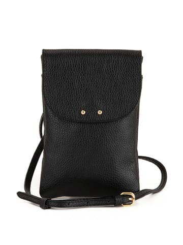 Lucca Baldi Leder-Handytasche "Orvieto" in Schwarz - (B)14 x (H)21 x (T)1 cm