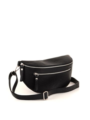 Lucca Baldi Leren borstbuidel "Burano" zwart - (B)30 x (H)19 x (D)2 cm