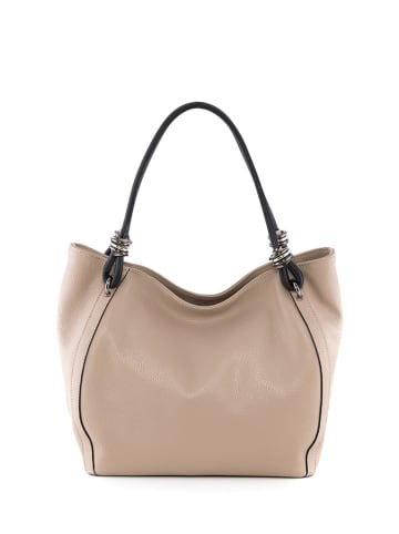 Lia Biassoni Leren schoudertas "Merula" beige - (B)32 x (H)28 x (D)14 cm