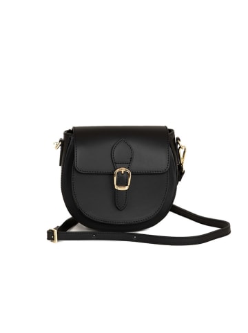 Lia Biassoni Leren schoudertas "Accesa" zwart - (B)24 x (H)18 x (D)12 cm