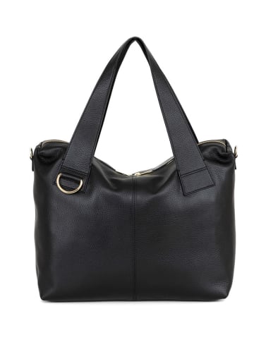 Lia Biassoni Leren schoudertas "Calabritto" zwart - (B)37 x (H)29 x (D)12 cm