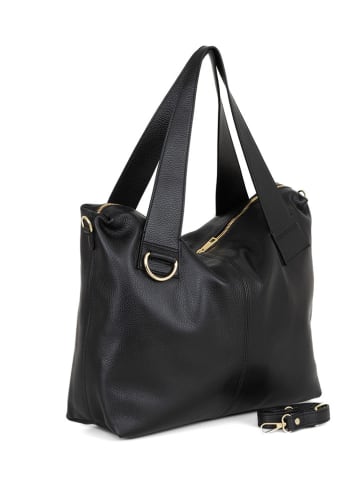 Lia Biassoni Leren schoudertas "Calabritto" zwart - (B)37 x (H)29 x (D)12 cm