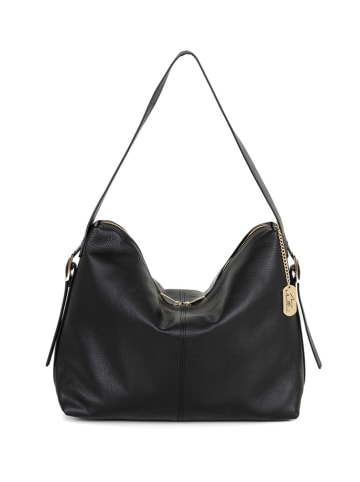 Anna Morellini Leren schoudertas "Gigliola" zwart - (B)37 x (H)28 x (D)14 cm