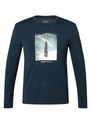 super.natural Functionele longsleeve "Header Brush" donkerblauw