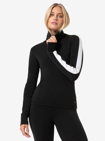 super.natural Funktionslongsleeve "Colorado" in Schwarz/ Weiß