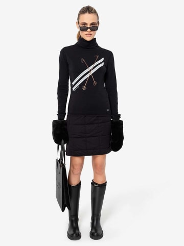 super.natural Funktionslongsleeve "Kryssede Ski" in Schwarz/ Weiß