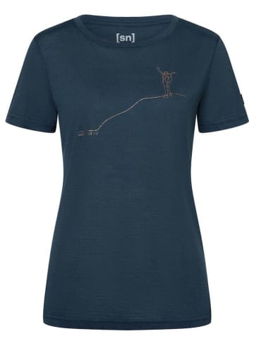 super.natural Funktionsshirt "Bergglück" in Dunkelblau