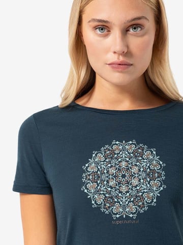 super.natural Functioneel shirt "Ornament" donkerblauw