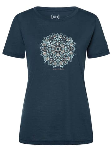 super.natural Funktionsshirt "Ornament" in Dunkelblau
