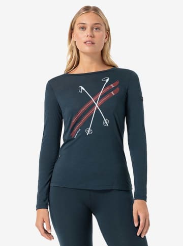 super.natural Functionele longsleeve "Kryssede Ski" donkerblauw