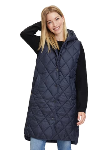 AMBER & JUNE Doorgestikte bodywarmer donkerblauw