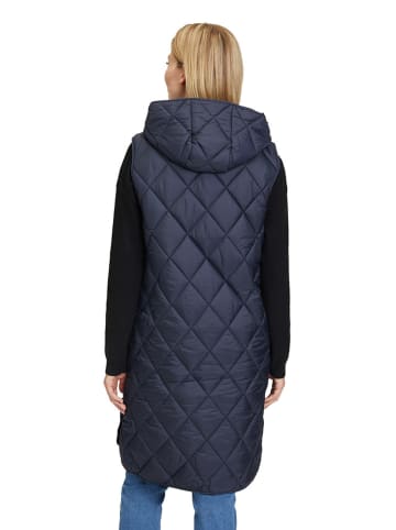 AMBER & JUNE Doorgestikte bodywarmer donkerblauw