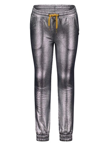 Like Flo Spodnie dresowe "Like Flo Flo" w kolorze srebrnym