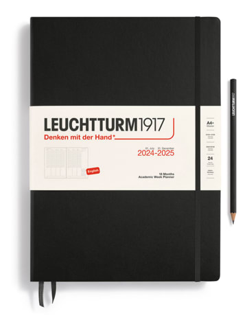 LEUCHTTURM1917 Academische weekplanner zwart - (B)22,5 x (H)31,5 cm, ENG