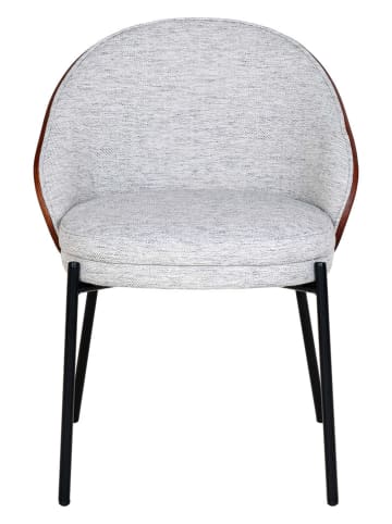 House Nordic 2-delige set: eetkamerstoelen lichtgrijs/bruin - (B)55 x (H)74 x (D)53,5 cm