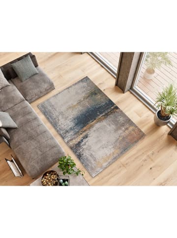 Moma Kurzflor-Teppich ''Parma'' in Blau/ Beige