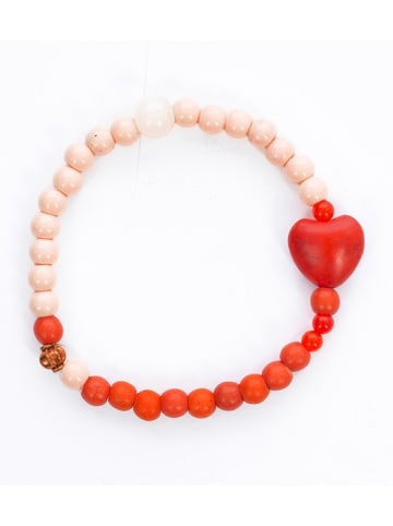 Overbeck and Friends Armband "Linda" in Rosa/ Orange - Ø 6 cm