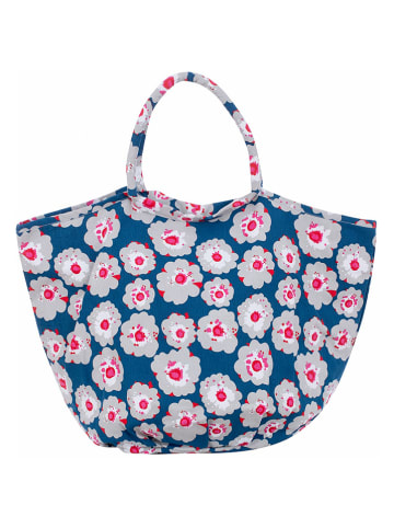 Overbeck and Friends Shopper blauw/lichtgrijs/lichtroze - (B)63 x (H)45 x (D)29 cm