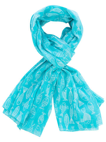 Overbeck and Friends Doek "Crazy Fish" turquoise - (L)180 x (B)110 cm