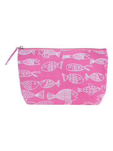 Overbeck and Friends Kosmetiktasche "Crazy Fish" in Rosa - (B)26 x (H)15 x (T)5 cm