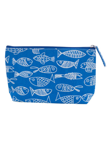 Overbeck and Friends Kosmetiktasche "Crazy Fish" in Blau - (B)26 x (H)15 x (T)5 cm