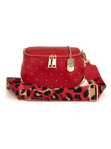 Anna Morellini Leren schoudertas "Domenica" rood - (B)19 x (H)15 x (D)8 cm