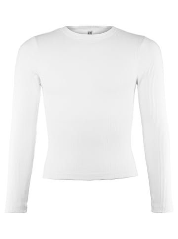Blue Effect Longsleeve in Weiß