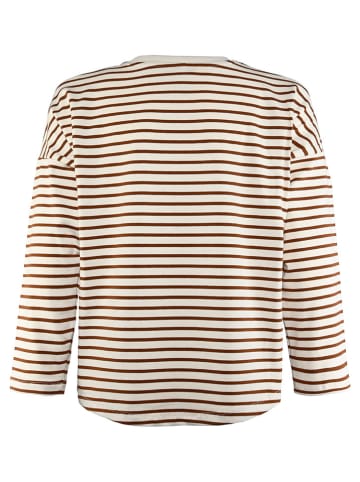 Blue Effect Longsleeve in Braun/ Weiß