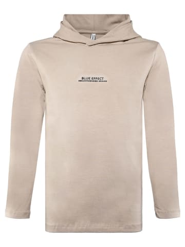 Blue Effect Hoodie in Creme