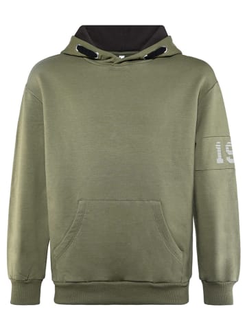 Blue Effect Hoodie in Khaki