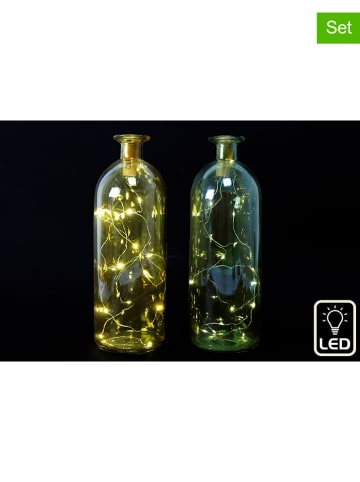SiL Interiors 2er-Set: Dekoleuchten "Bottle" in Ohne Farbe - (H)26 x Ø 9 cm