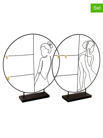 SiL Interiors 4-delige set: decoratieve figuren zwart - Ø 50 cm