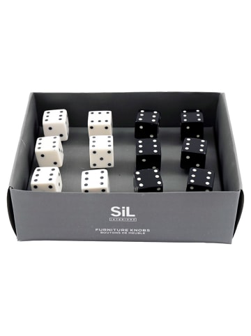 SiL Interiors 4er-Set: Würfelspiel in Schwarz/ Weiß