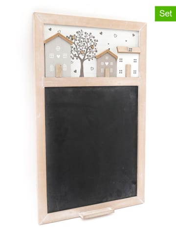 SiL Interiors 3er-Set: Tafeln in Beige/ Schwarz - (B)34 x (H)55 x (T)3 cm