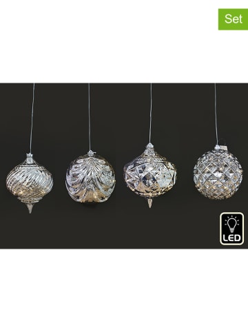SiL Interiors Lampy dekoracyjne (4 szt.) w kolorze srebrnym - Ø 15 cm