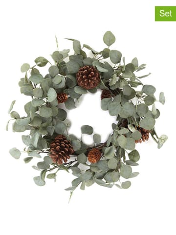 SiL Interiors Decoratieve krans groen/bruin - Ø 60 cm