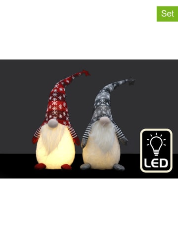 SiL Interiors Decoratieve lamp "Santa" rood/grijs - (H)40 cm (verrassingsproduct)