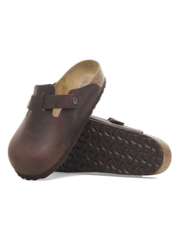 Birkenstock Skórzane chodaki "Boston" w kolorze brązowym