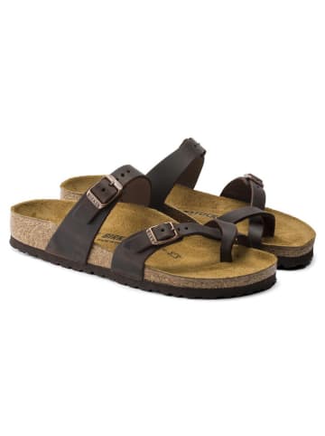 Birkenstock Leder-Zehentrenner "Mayari" in Dunkelbraun - Weite N